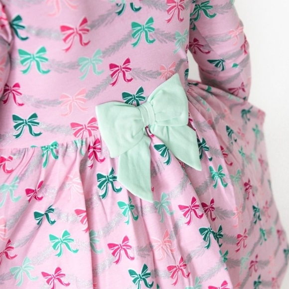 Ruffle Butts HOLIDAY CHRISTMAS SPARKLE PINK TINSEL TIDINGS TWIRL DRESS 10 NWT - Picture 2 of 6